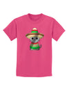 Sombrero and Poncho Cat - Metallic Childrens T-Shirt by TooLoud-Childrens T-Shirt-TooLoud-Sangria-X-Small-Davson Sales