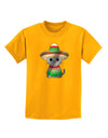 Sombrero and Poncho Cat - Metallic Childrens T-Shirt by TooLoud-Childrens T-Shirt-TooLoud-Gold-X-Small-Davson Sales