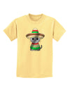 Sombrero and Poncho Cat - Metallic Childrens T-Shirt by TooLoud-Childrens T-Shirt-TooLoud-Daffodil-Yellow-X-Small-Davson Sales