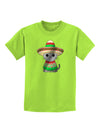 Sombrero and Poncho Cat - Metallic Childrens T-Shirt by TooLoud-Childrens T-Shirt-TooLoud-Lime-Green-X-Small-Davson Sales