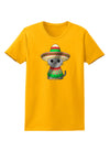 Sombrero and Poncho Cat - Metallic Womens T-Shirt by TooLoud-Womens T-Shirt-TooLoud-Gold-X-Small-Davson Sales