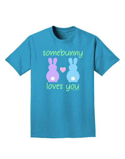 Somebunny Loves You Adult Dark T-Shirt by TooLoud-Mens T-Shirt-TooLoud-Turquoise-Small-Davson Sales