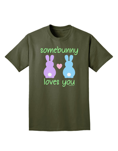 Somebunny Loves You Adult Dark T-Shirt by TooLoud-Mens T-Shirt-TooLoud-Military-Green-Small-Davson Sales