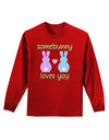 Somebunny Loves You Adult Long Sleeve Dark T-Shirt by TooLoud-TooLoud-Red-Small-Davson Sales