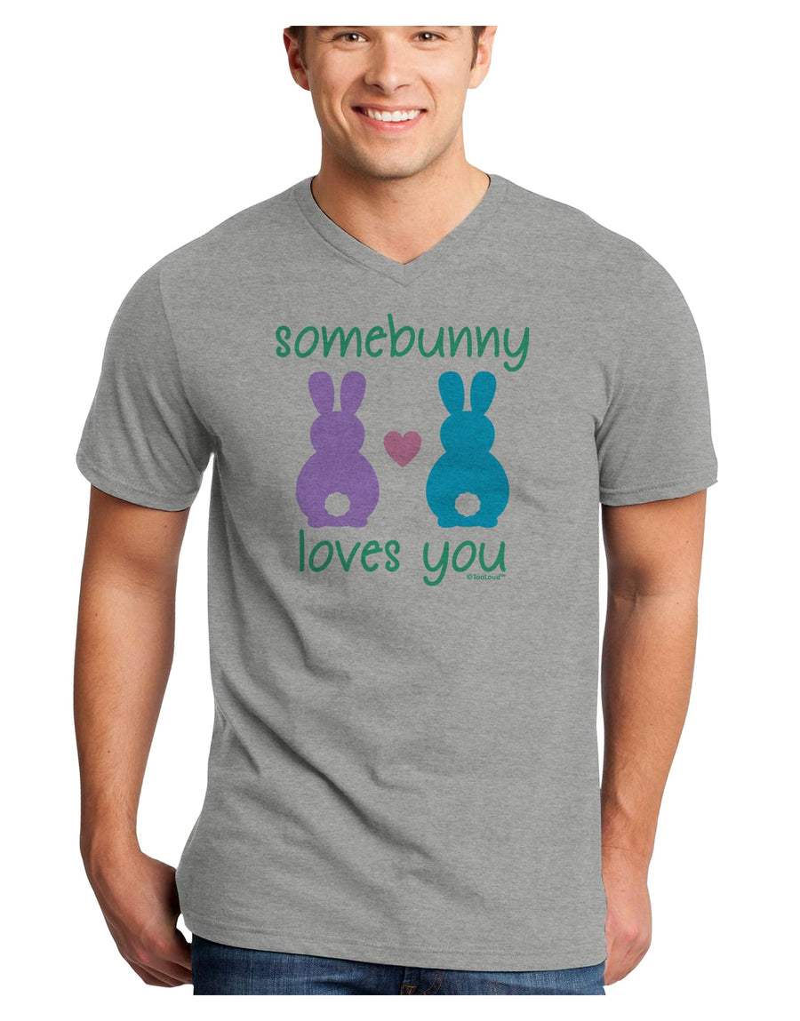 Somebunny Loves You Adult V-Neck T-shirt by TooLoud-Mens V-Neck T-Shirt-TooLoud-White-Small-Davson Sales