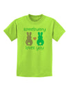 Somebunny Loves You Childrens T-Shirt by TooLoud-Childrens T-Shirt-TooLoud-Lime-Green-X-Small-Davson Sales