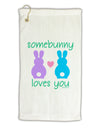 Somebunny Loves You Micro Terry Gromet Golf Towel 16 x 25 inch by TooLoud-Golf Towel-TooLoud-White-Davson Sales