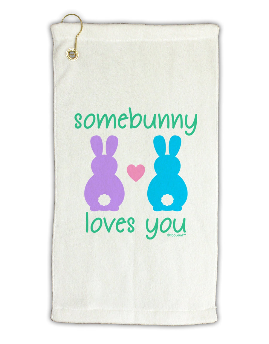 Somebunny Loves You Micro Terry Gromet Golf Towel 16 x 25 inch by TooLoud-Golf Towel-TooLoud-White-Davson Sales