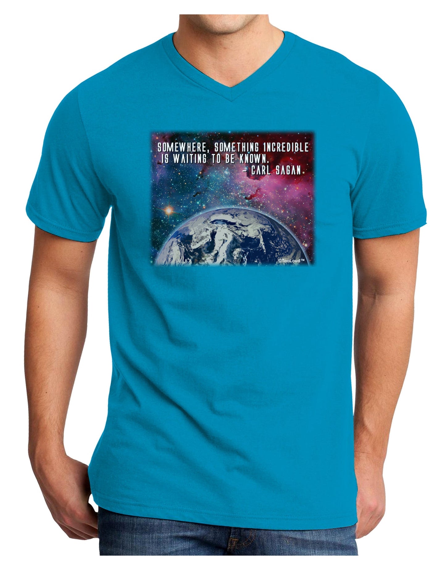 Something Incredible Adult Dark V-Neck T-Shirt-Mens V-Neck T-Shirt-TooLoud-Turquoise-Small-Davson Sales