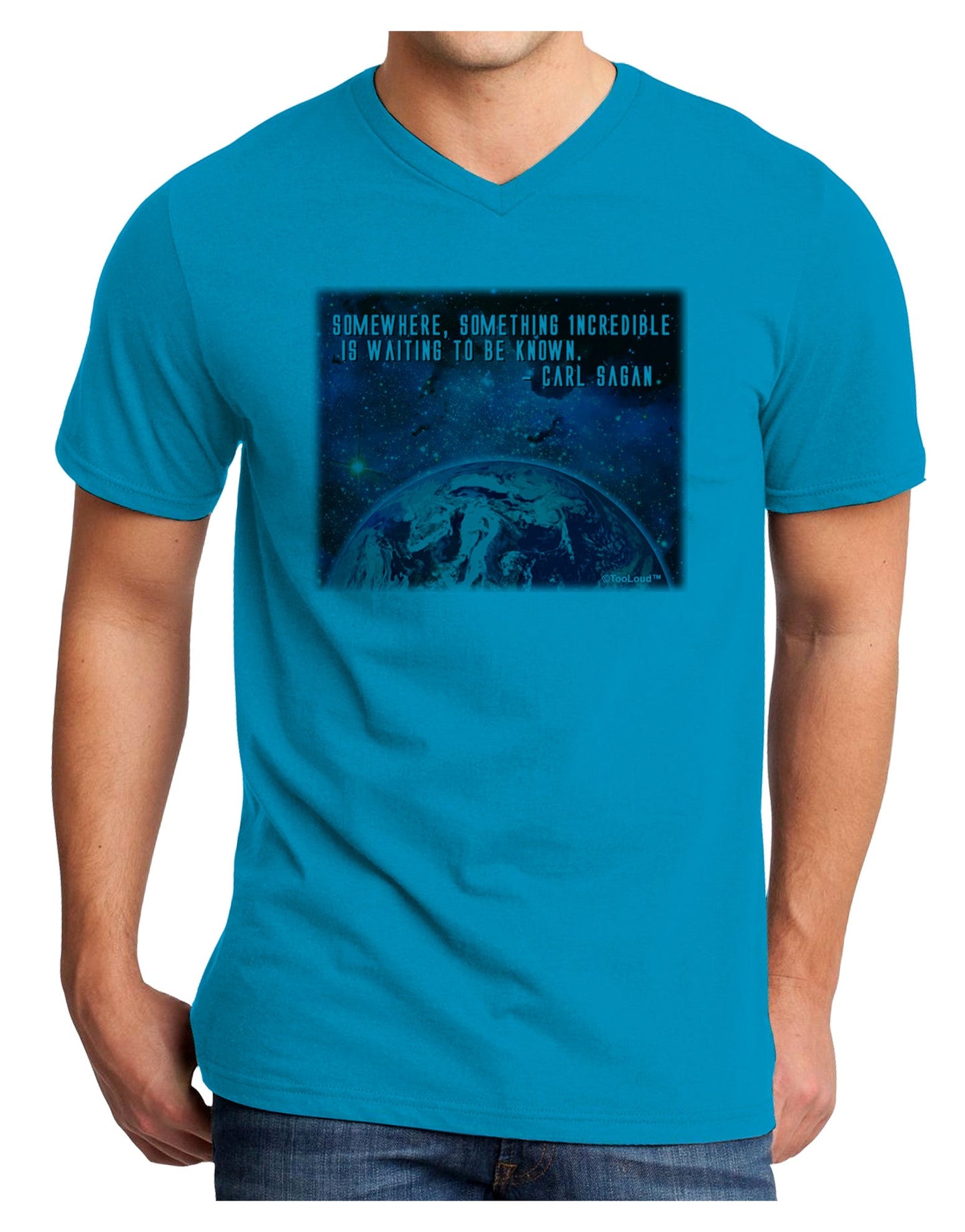 Something Incredible Adult V-Neck T-shirt-Mens V-Neck T-Shirt-TooLoud-Turquoise-Small-Davson Sales