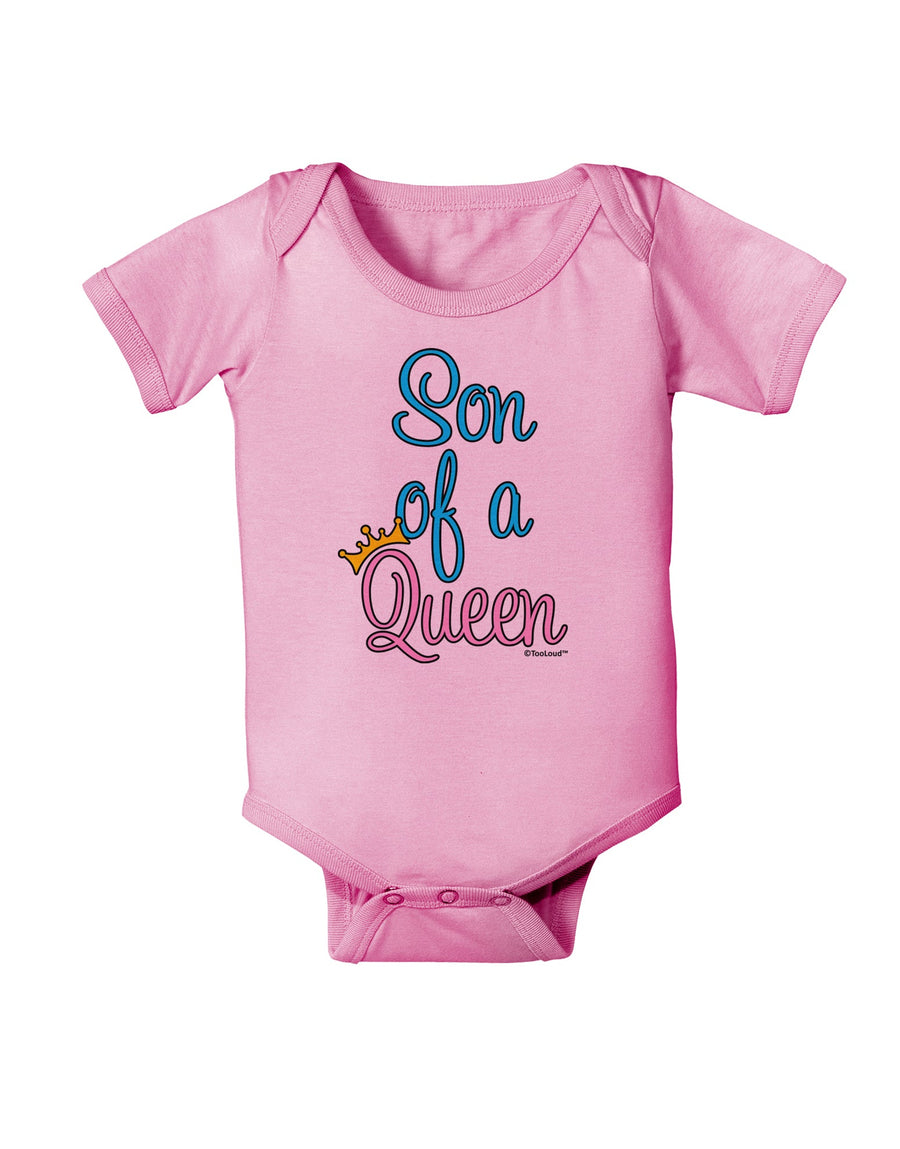 Son of a Queen - Matching Mom and Son Design Baby Romper Bodysuit by TooLoud-Baby Romper-TooLoud-White-06-Months-Davson Sales