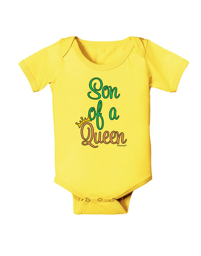 Son of a Queen - Matching Mom and Son Design Baby Romper Bodysuit by TooLoud-Baby Romper-TooLoud-Yellow-06-Months-Davson Sales