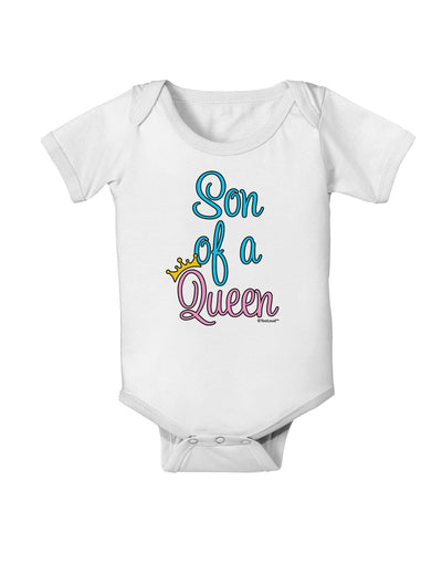 Son of a Queen - Matching Mom and Son Design Baby Romper Bodysuit by TooLoud-Baby Romper-TooLoud-White-06-Months-Davson Sales