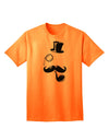 Sophisticated Tophat, Mustache, Pipe, and Monocle Design - Adult T-Shirt Collection-Mens T-shirts-TooLoud-Neon-Orange-Small-Davson Sales