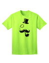 Sophisticated Tophat, Mustache, Pipe, and Monocle Design - Adult T-Shirt Collection-Mens T-shirts-TooLoud-Neon-Green-Small-Davson Sales