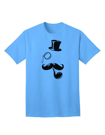 Sophisticated Tophat, Mustache, Pipe, and Monocle Design - Adult T-Shirt Collection-Mens T-shirts-TooLoud-Aquatic-Blue-Small-Davson Sales