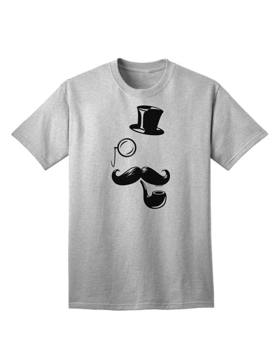 Sophisticated Tophat, Mustache, Pipe, and Monocle Design - Adult T-Shirt Collection-Mens T-shirts-TooLoud-AshGray-Small-Davson Sales