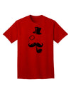 Sophisticated Tophat, Mustache, Pipe, and Monocle Design - Adult T-Shirt Collection-Mens T-shirts-TooLoud-Red-Small-Davson Sales