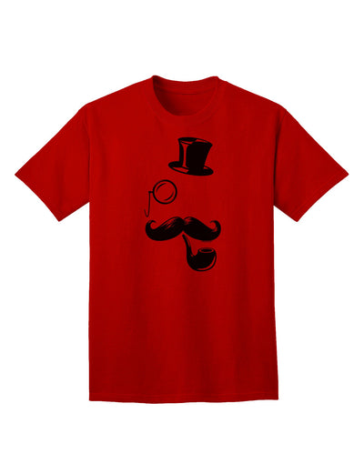 Sophisticated Tophat, Mustache, Pipe, and Monocle Design - Adult T-Shirt Collection-Mens T-shirts-TooLoud-Red-Small-Davson Sales