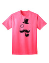 Sophisticated Tophat, Mustache, Pipe, and Monocle Design - Adult T-Shirt Collection-Mens T-shirts-TooLoud-Neon-Pink-Small-Davson Sales