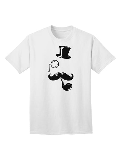 Sophisticated Tophat, Mustache, Pipe, and Monocle Design - Adult T-Shirt Collection-Mens T-shirts-TooLoud-White-Small-Davson Sales