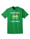 Sorry Boys I Like Girls Lesbian Rainbow Distressed Adult Dark T-Shirt-Mens T-Shirt-TooLoud-Kelly-Green-Small-Davson Sales