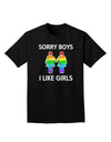 Sorry Boys I Like Girls Lesbian Rainbow Distressed Adult Dark T-Shirt-Mens T-Shirt-TooLoud-Black-Small-Davson Sales