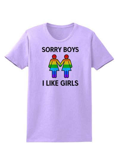 Sorry Boys I Like Girls Lesbian Rainbow Womens T-Shirt-Womens T-Shirt-TooLoud-Lavender-X-Small-Davson Sales