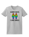 Sorry Boys I Like Girls Lesbian Rainbow Womens T-Shirt-Womens T-Shirt-TooLoud-AshGray-X-Small-Davson Sales