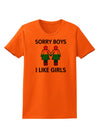 Sorry Boys I Like Girls Lesbian Rainbow Womens T-Shirt-Womens T-Shirt-TooLoud-Orange-X-Small-Davson Sales