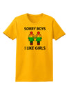 Sorry Boys I Like Girls Lesbian Rainbow Womens T-Shirt-Womens T-Shirt-TooLoud-Gold-X-Small-Davson Sales