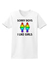 Sorry Boys I Like Girls Lesbian Rainbow Womens T-Shirt-Womens T-Shirt-TooLoud-White-X-Small-Davson Sales