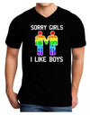 Sorry Girls I Like Boys Gay Rainbow Adult Distressed Dark V-Neck T-Shirt-Mens V-Neck T-Shirt-TooLoud-Black-Small-Davson Sales