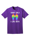 Sorry Girls I Like Boys Gay Rainbow Distressed Adult Dark T-Shirt-Mens T-Shirt-TooLoud-Purple-Small-Davson Sales