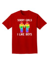 Sorry Girls I Like Boys Gay Rainbow Distressed Adult Dark T-Shirt-Mens T-Shirt-TooLoud-Red-Small-Davson Sales