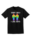 Sorry Girls I Like Boys Gay Rainbow Distressed Adult Dark T-Shirt-Mens T-Shirt-TooLoud-Black-Small-Davson Sales