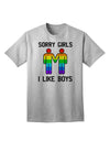 Sorry Girls, I Like Boys - Gay Rainbow Themed Adult T-Shirt for Expressive Individuals-Mens T-shirts-TooLoud-AshGray-Small-Davson Sales