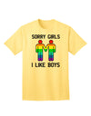 Sorry Girls, I Like Boys - Gay Rainbow Themed Adult T-Shirt for Expressive Individuals-Mens T-shirts-TooLoud-Yellow-Small-Davson Sales
