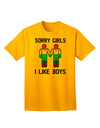 Sorry Girls, I Like Boys - Gay Rainbow Themed Adult T-Shirt for Expressive Individuals-Mens T-shirts-TooLoud-Gold-Small-Davson Sales