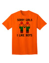 Sorry Girls, I Like Boys - Gay Rainbow Themed Adult T-Shirt for Expressive Individuals-Mens T-shirts-TooLoud-Orange-Small-Davson Sales