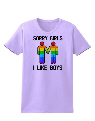 Sorry Girls I Like Boys Gay Rainbow Womens T-Shirt-Womens T-Shirt-TooLoud-Lavender-X-Small-Davson Sales