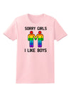 Sorry Girls I Like Boys Gay Rainbow Womens T-Shirt-Womens T-Shirt-TooLoud-PalePink-X-Small-Davson Sales