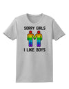 Sorry Girls I Like Boys Gay Rainbow Womens T-Shirt-Womens T-Shirt-TooLoud-AshGray-X-Small-Davson Sales