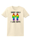 Sorry Girls I Like Boys Gay Rainbow Womens T-Shirt-Womens T-Shirt-TooLoud-Natural-X-Small-Davson Sales