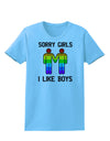 Sorry Girls I Like Boys Gay Rainbow Womens T-Shirt-Womens T-Shirt-TooLoud-Aquatic-Blue-X-Small-Davson Sales