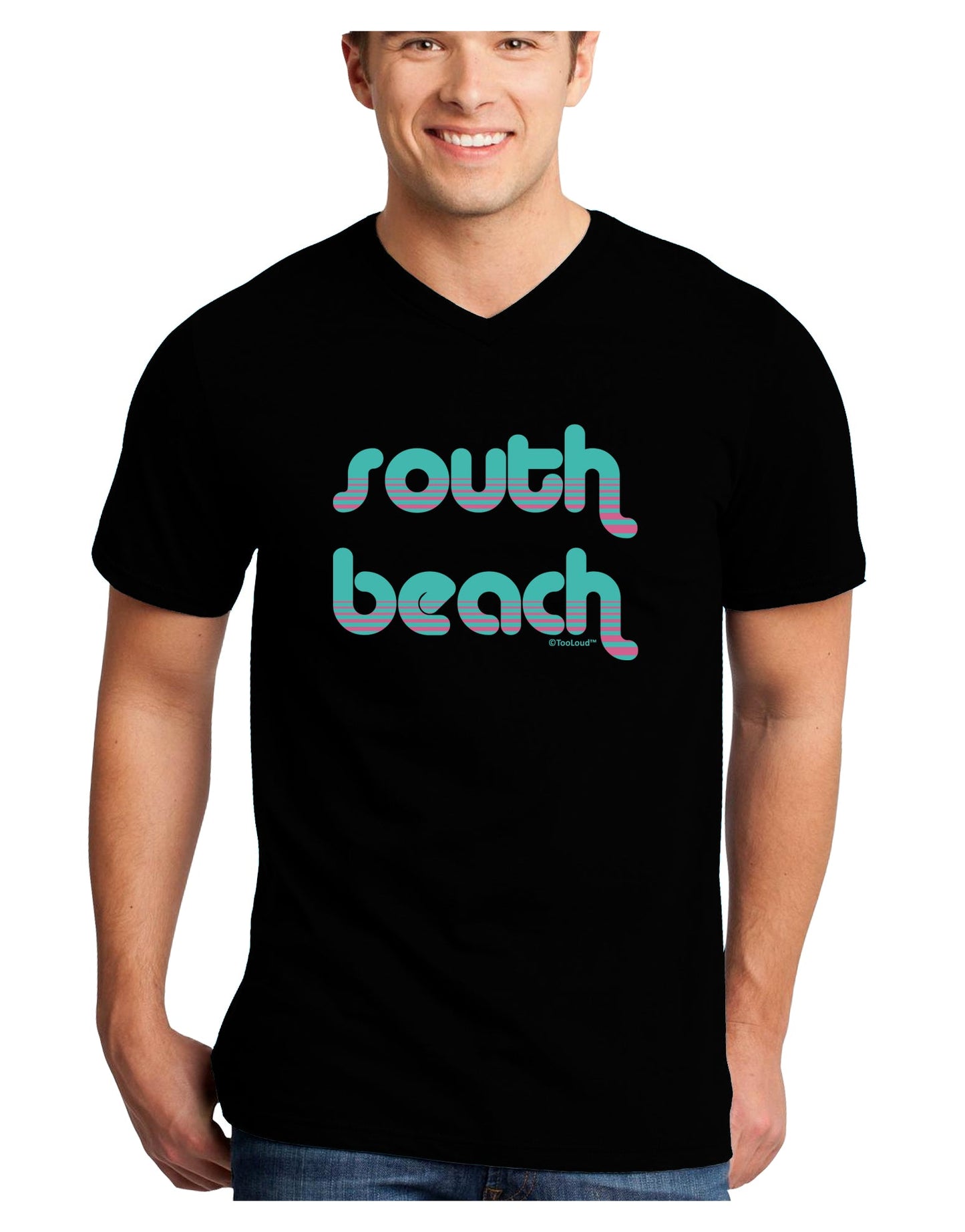 South Beach Color Scheme Design Adult Dark V-Neck T-Shirt by TooLoud-Mens V-Neck T-Shirt-TooLoud-Black-Small-Davson Sales