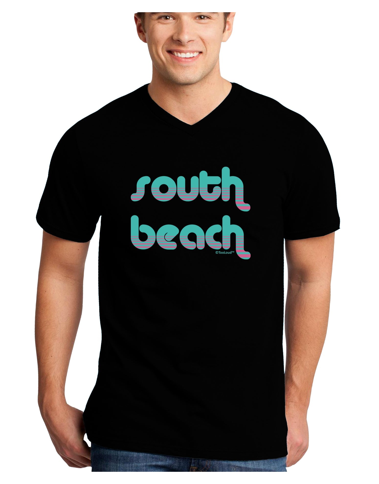 South Beach Color Scheme Design Adult Dark V-Neck T-Shirt by TooLoud-Mens V-Neck T-Shirt-TooLoud-Black-Small-Davson Sales