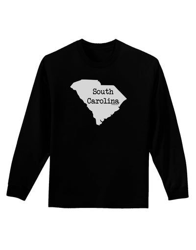 South Carolina - United States Shape Adult Long Sleeve Dark T-Shirt by TooLoud-TooLoud-Black-Small-Davson Sales