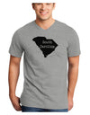 South Carolina - United States Shape Adult V-Neck T-shirt by TooLoud-Mens V-Neck T-Shirt-TooLoud-HeatherGray-Small-Davson Sales