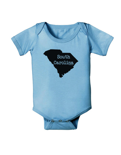 South Carolina - United States Shape Baby Romper Bodysuit by TooLoud-Baby Romper-TooLoud-Light-Blue-06-Months-Davson Sales